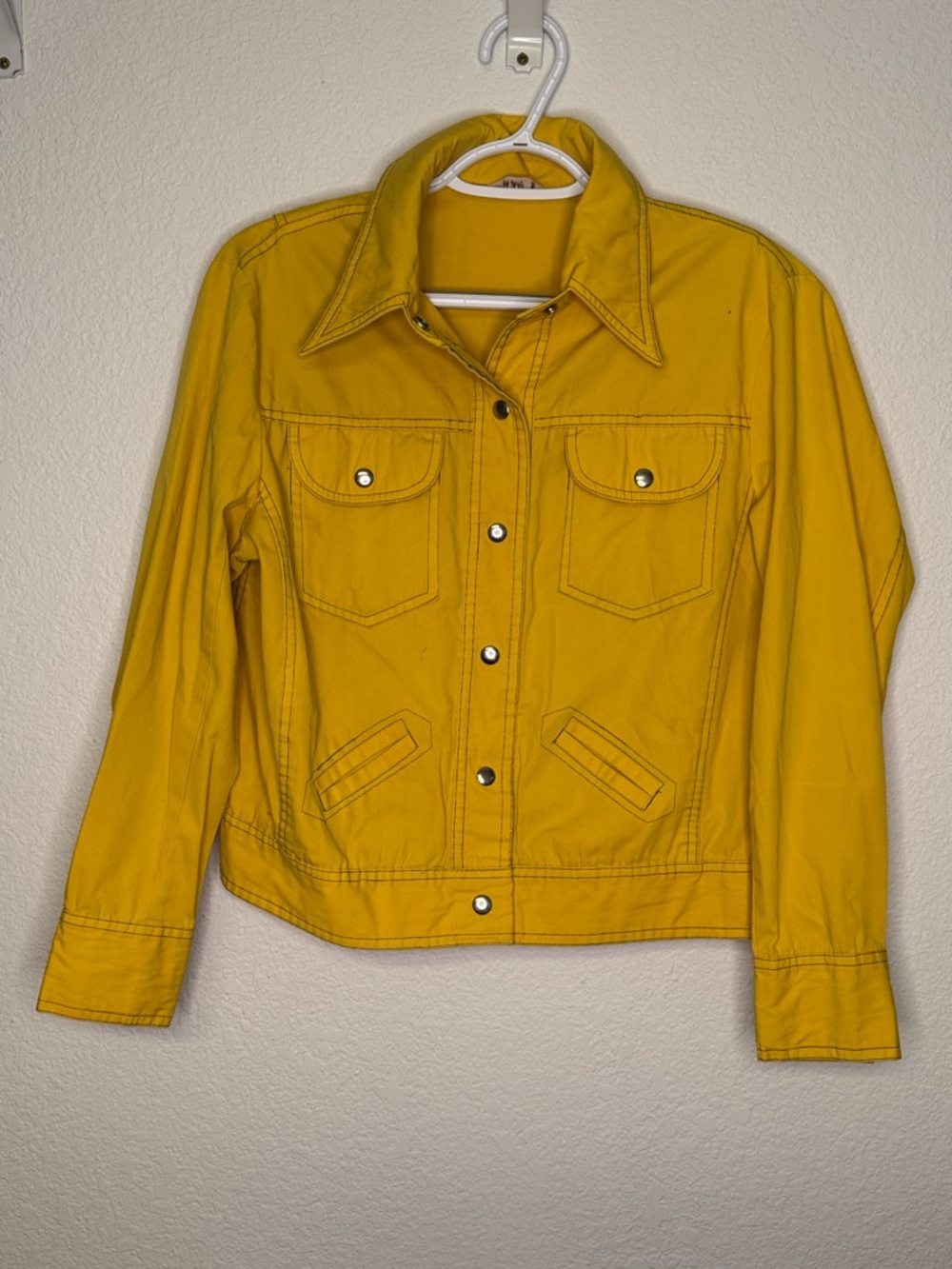 Vintage British Mist Women's Yellow Button-Front Truckers Jacket